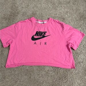 Nike Air Tshirt Women size Small Pink Crop Top Short Sleeve Crew Neck Workout